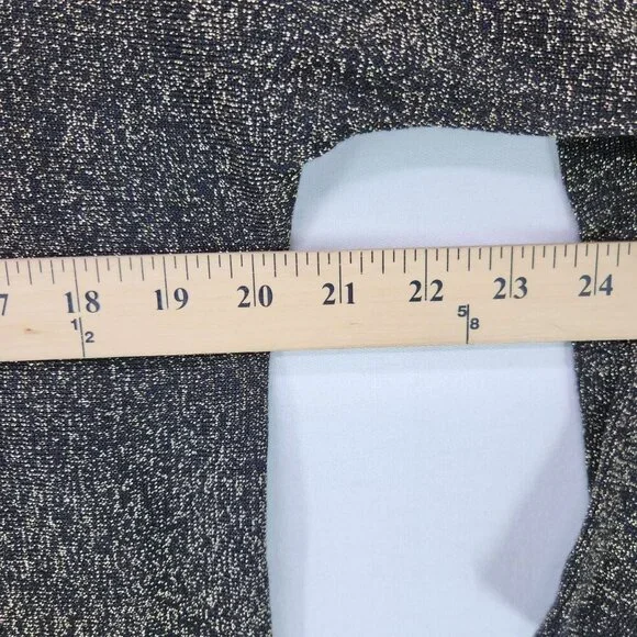 Michael Kors Top Pullover Sweater Medium Shimmer Gold Black Metallic Long Sleeve - Picture 3 of 11